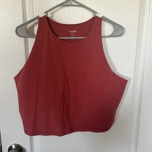 Pink cropped workout tank